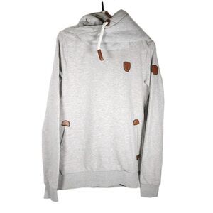 Naketano Women’s Small Darth Gray Funnel Neck Pullover Hoodie Sweatshirt